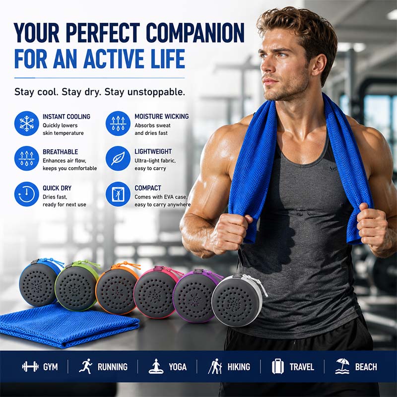 Golf Towel - Toalha de Resfriamento Instantâneo com Estojo